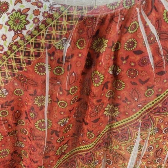 FANG Fall Floral Print Scoop Neck XL Blouse‎ - Picture 6 of 8